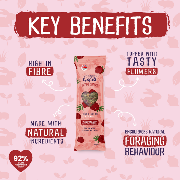 Excel Forage & Feast Bar with Rose 60g - Image 2
